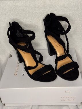 Lauren Conrad Black Suede Heels